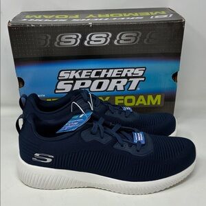 SKECHERS Men’s Squad Mesh Sneakers – Navy/Blue, Size 11M